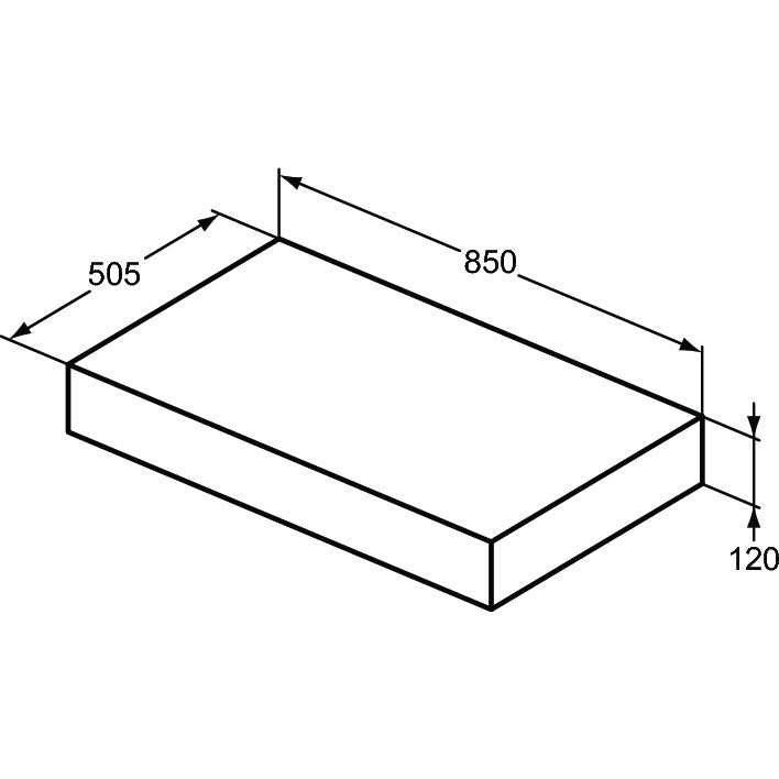 BLAT ADAPTO PT LAVOAR 85X50.5X12, FARA DECUPAJ, GRI PIETRIS